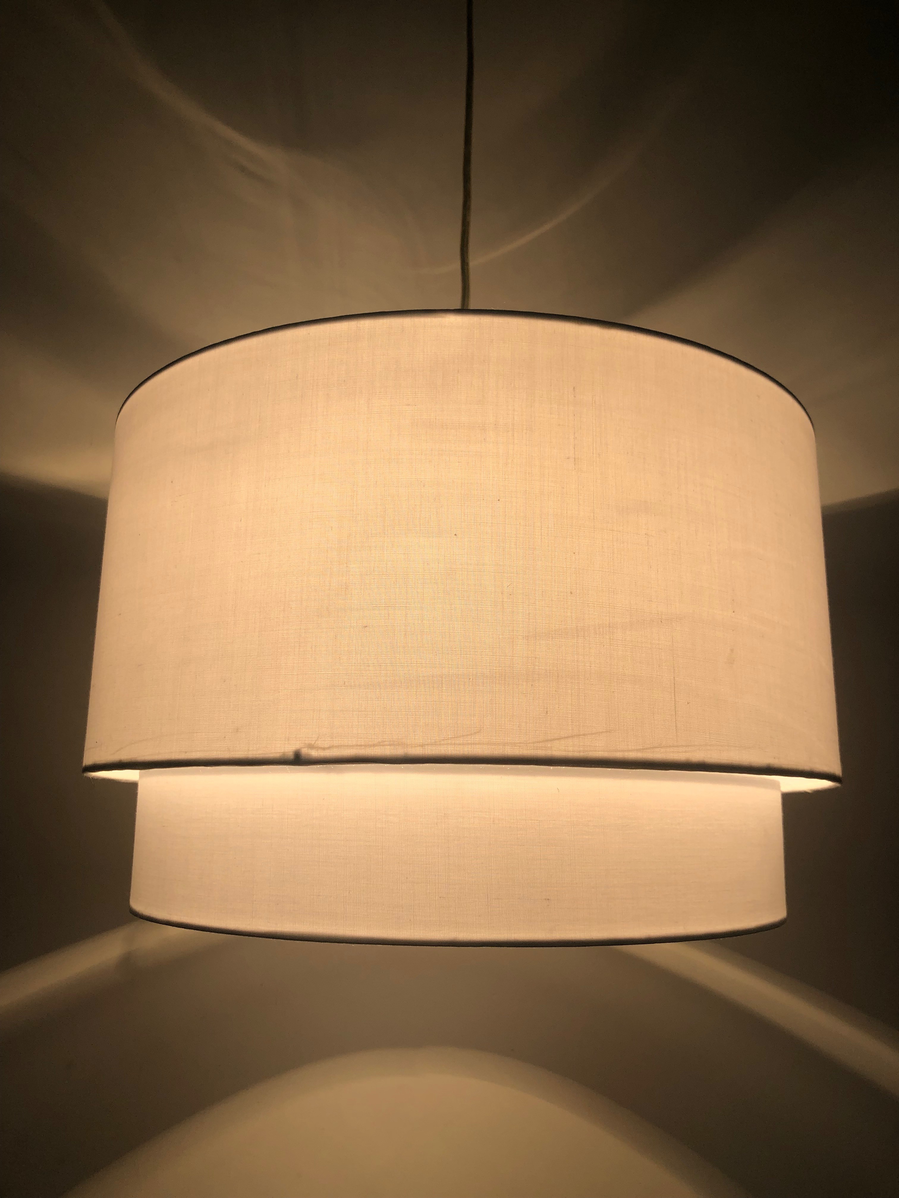 TC 3 Layer Hardback Lamp Shade Gray Linen Collapsible for Ceiling