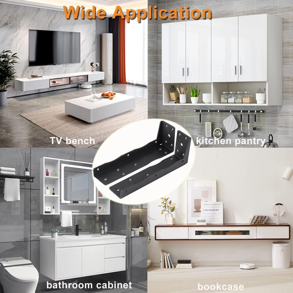 Sturdy Floating Cabinet Brackets Shelf Support for Heavy Duty Hidden Shelving 9inch