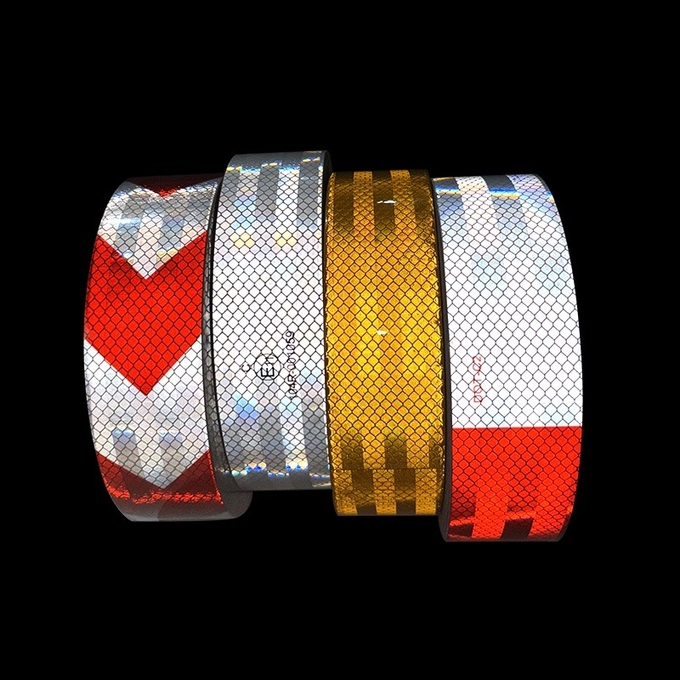 Waterproof Reflective Warning Sticker Red And White Self Adhesive Conspicuity Tape For Truck