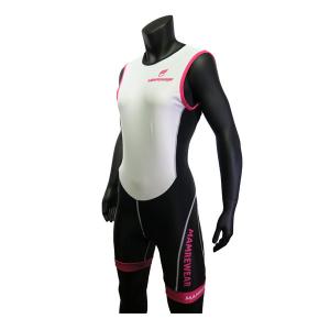 Wholesale White Black Ladies Triathlon Clothing Sleeveless Tri Suit Polyester / Lycra Fabric from china suppliers