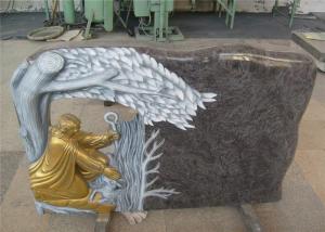 Wholesale Gold Painting Cemetery Memorial Stones , Hand Carved Headstones With Various Styles from china suppliers