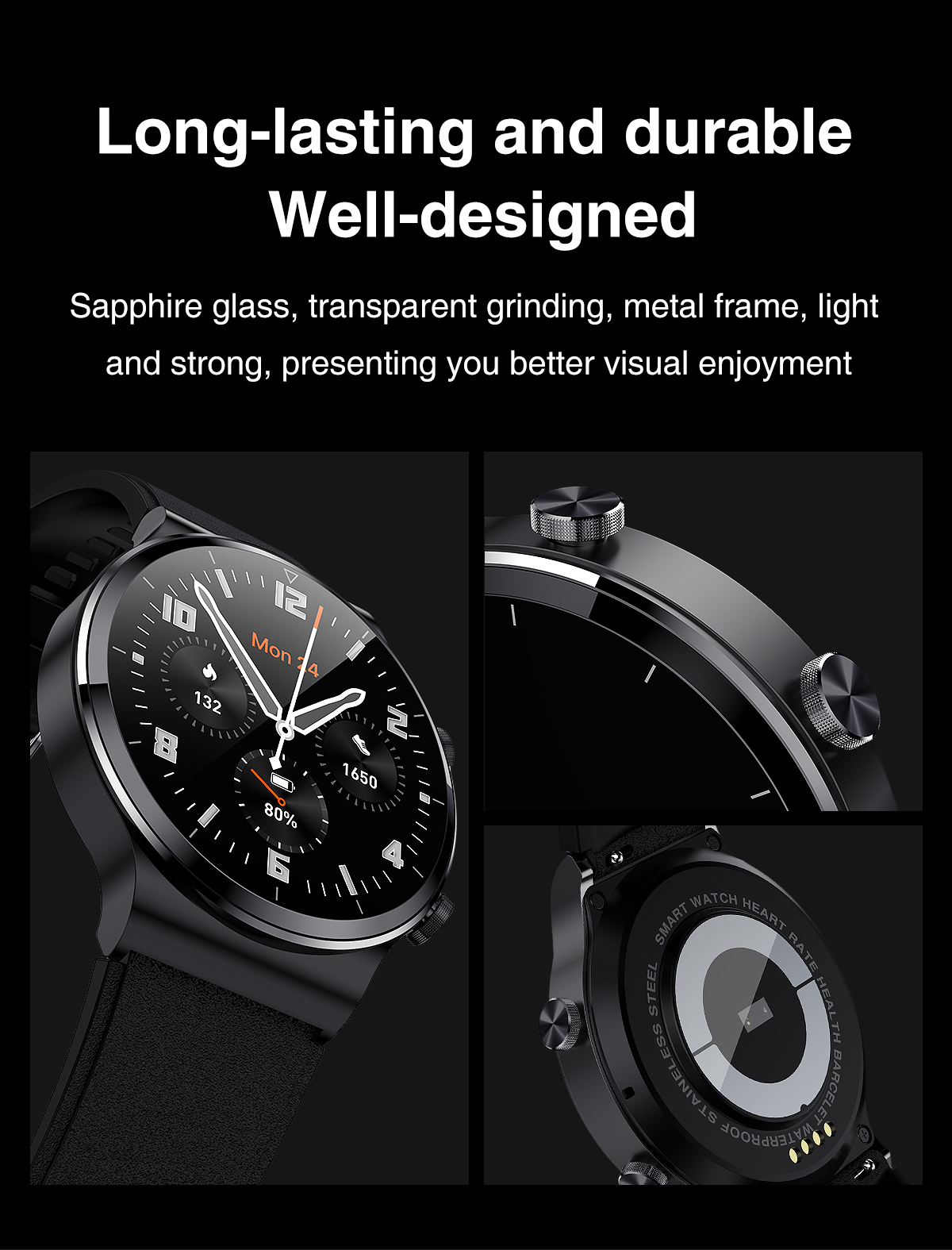 CST816S 1.28inch Full Touch Smartwatch 300mah Battery Smart Health Bracelet
