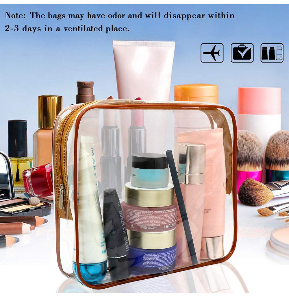 Portable Clear PVC waterproof makeup bag For Travel