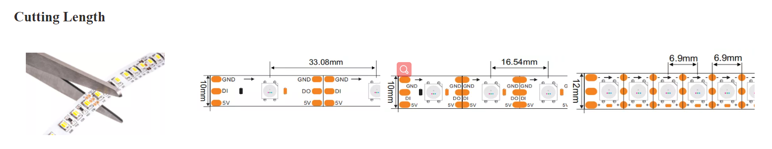 High Quality Digital Addressable WS2811 60led/Meter Dc12v Ip67 10mm Pixel Light Rgb Led Strip For Commercial Building