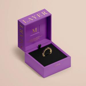Wholesale Custom Logo High End Purple Jewellery Gift Wedding Rings Box from china suppliers