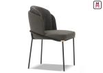 Bowed Modern Metal Restaurant Chairs Modern Minimalist Style With Black Metal