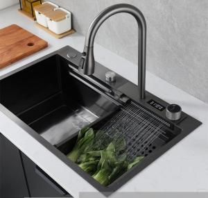 Wholesale Multifuctional Module SS Handmade Kitchen Sink Black Anti Corrosion from china suppliers
