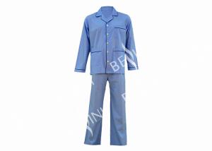 Wholesale Soft Handfeel Mens Luxury Sleepwear Navy Piping Around The Neckline from china suppliers
