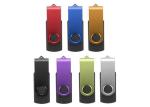 Logo Printed Swivel USB Flash Drive , Plastic 4GB 8GB 16GB USB Thumb Drive