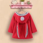 Winter Children's Clothing Girls Bunny Ears Warm Cotton Coat Baby Girl Hooded