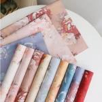 Korean Style Flower Bouquet Wrapping Paper with Vintage Rose Oil Painting