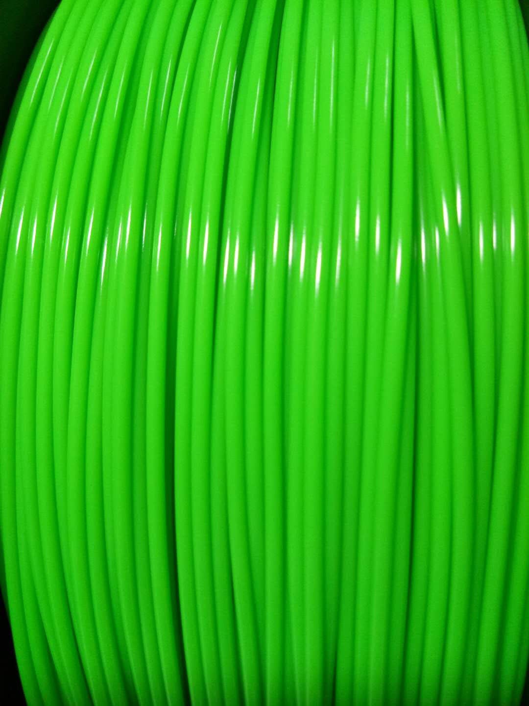 Good Toughness PLA 3D Printer Filament 1.75mm 2.85mm Green Color No Block Nozzle