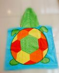 Cartoon Design Childrens Poncho Beach Towels 100% Machine Washable Cotton