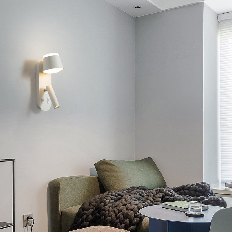 Bedside wall lamp acrylic atmosphere light bedroom flexible wall lamp home villa headboard reading light hotel