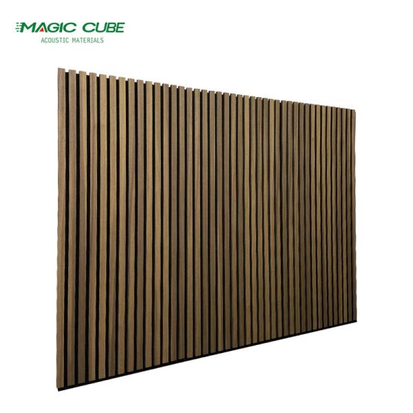 Noise Reducing Easy Install slat wood veneer mdf 600*2400mm akupanel acoustic
