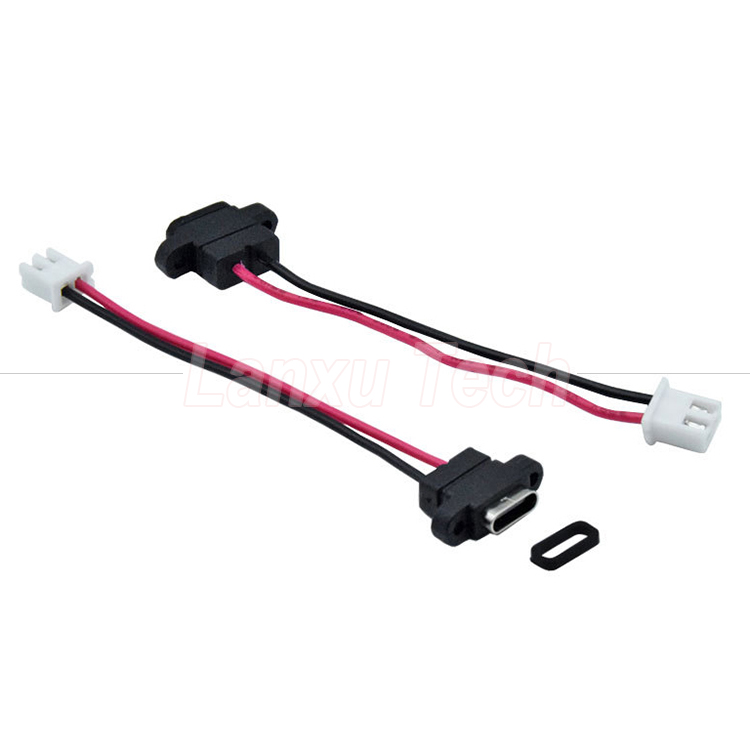 Waterproof USB Type C Female Socket to 2 Pin 4 Pin PH 2.0 XH 2.54 SH1.0 VH ZH MX Connector Cable
