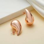 Customized Logo 18K Gold Plated Teardrop Hollow Stud Earring for Girls Jewelry