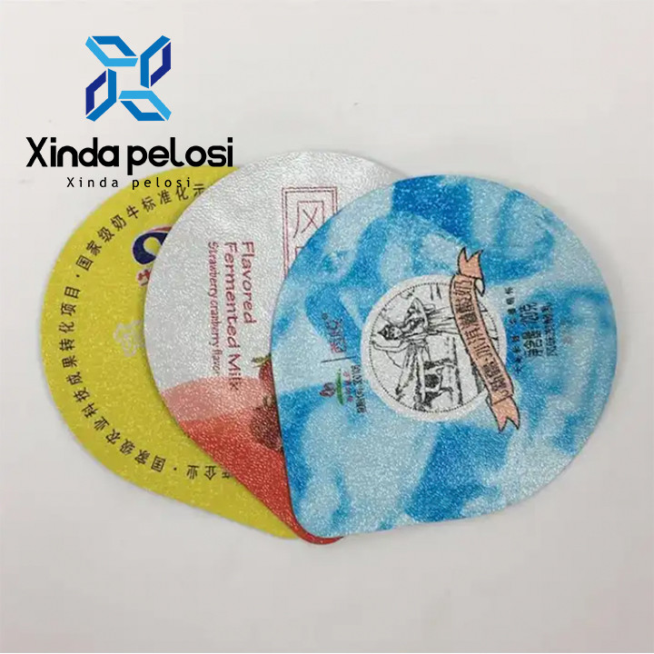 Induction Heat Seal Lids Sealing Die Cut Piece Easy Tear Aluminum Pans Lids Yogurt Cups