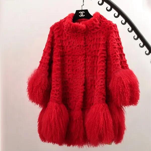 China Factory Hot Sale New Fashion Bright Color Fur Coat for Women Drop Ship