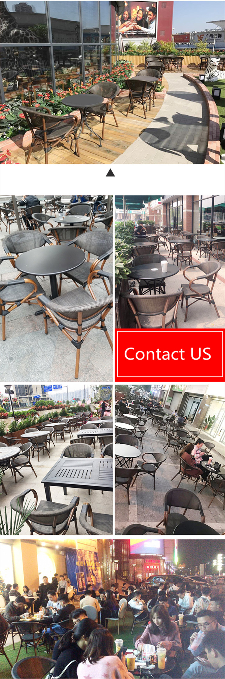 Aluminum Garden Furniture Modern Outdoor Cafe Table Chair Set UK-GD015