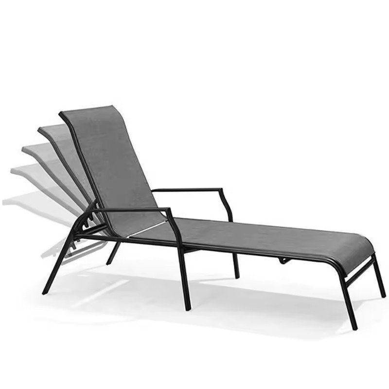 Outdoor Garden Leisure Rattan Wicker Chaise Lounge with Ottoman Furniture Set Design