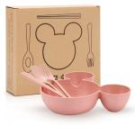 Kid Cartoon Mouse Lunch Box Children Baby Rice Feeding Bowl Plastic Snack Plate