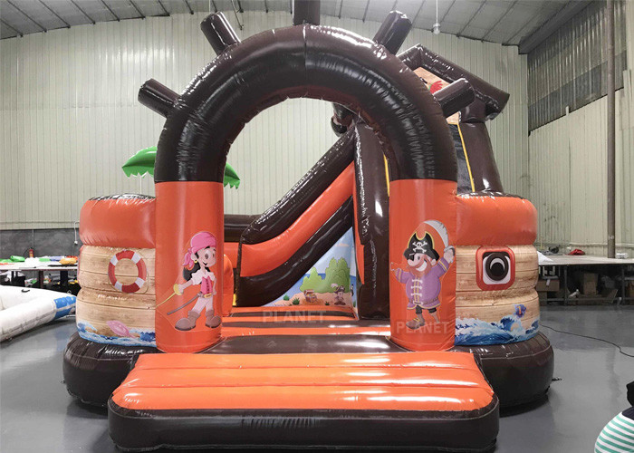 0.5mm PVC Tarpaulin Inflatable Pirate Ship Water Slide Kids Playing