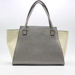 21cm Strap Personalised Tote Bags PU Grey Leather Tote Bag