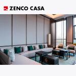 The Hotel Leisure Area Furniture Includes An L-Shaped Sofa, A Coffee Table, And