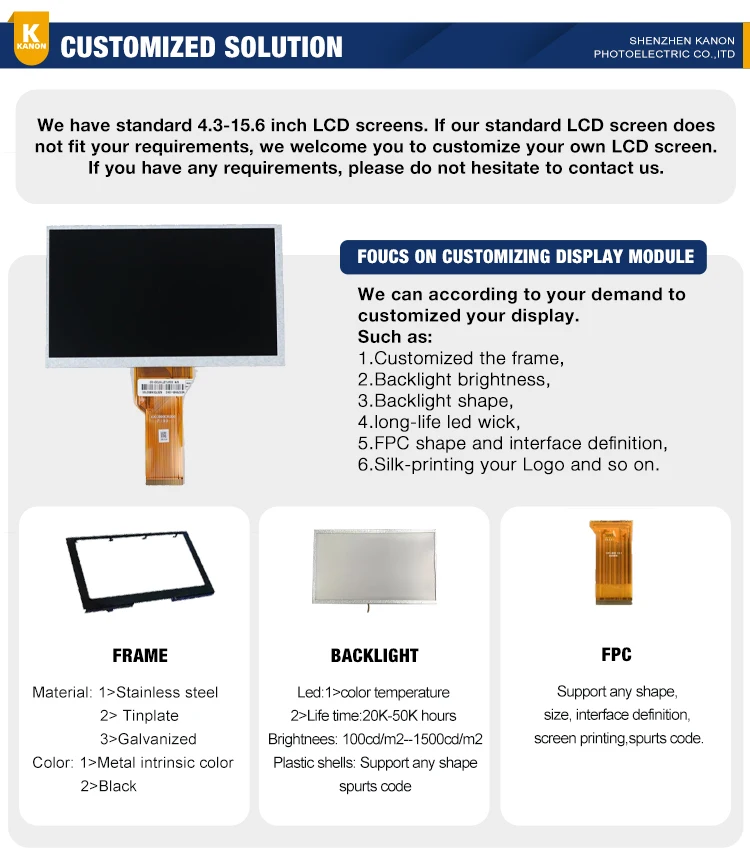 800*1280 7 Inch Lcd Screen Panel High Brightness Display Module
