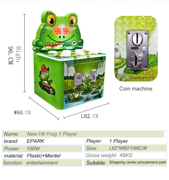 Single Player Redemption Arcade Hit Frog Game Machine