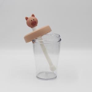 Wholesale OEM ODM 430ml Transparent Cartoon Water Bottle With Animal Stopper from china suppliers