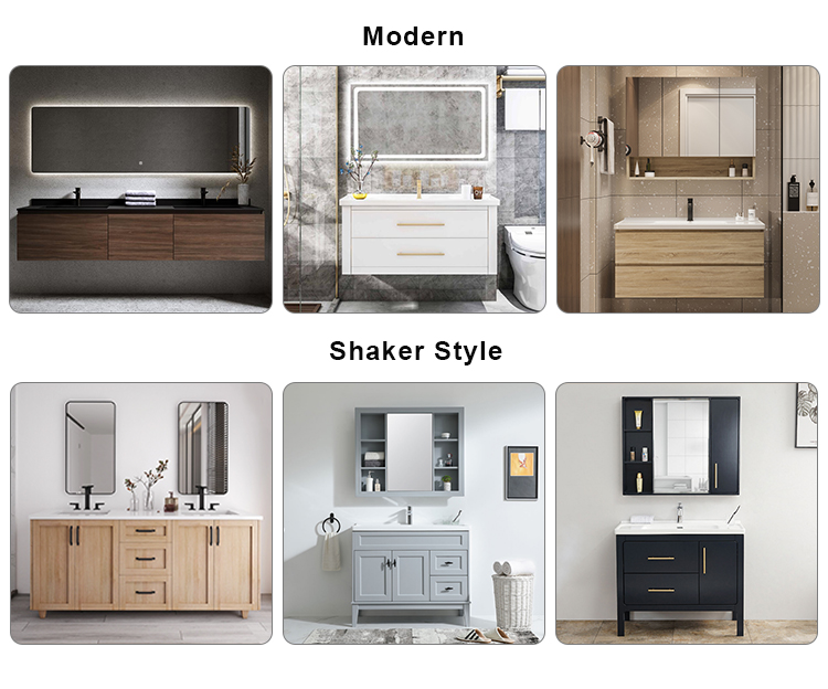 High End Professional Custom Bathroom Vanity Cabinet Set with Sink Modern Design Style
