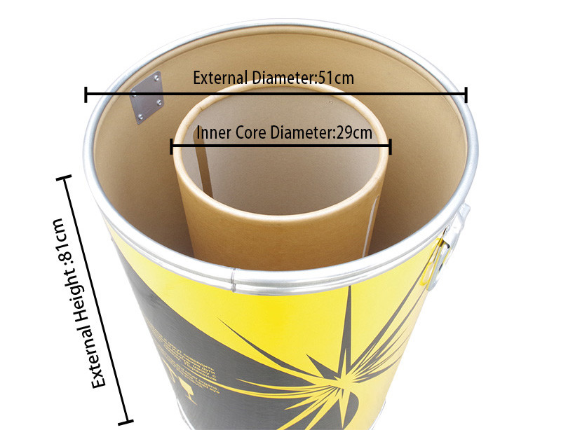 51cm Customized Welding Wire Drum 250kg Fiber Shipping Drums