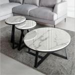 Hot selling Round Center Table Stainless Steel Base Marble Top Coffee Tape Side
