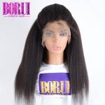 Brazilian 360 Lace Frontal Human Hair Pre Plucked Yaki Straight Wig With Baby