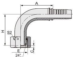 20491 Metric Female Flat Seat 90 Elbow Hydraulic Hose Connectors and Fittings 20491