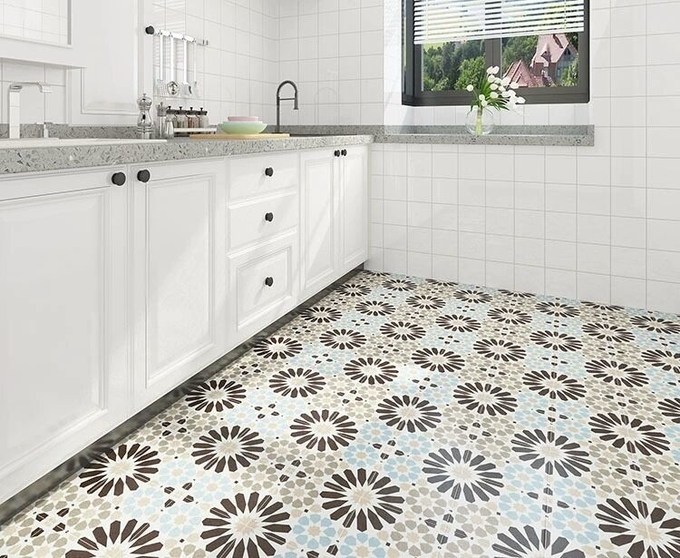 Water-Resistance Gray And Blue 20x20cm Indoor Floor And Wall Tiles For Bathroom And Durable Ceramic Rustic Tiles Of Office