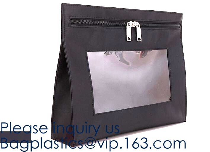 Zipper Vinyl PVC Leather Bank Deposit Bags Bank Deposit Bag With Key Ring,Locking Courier Bag 1000 Denier Nylon Combinat