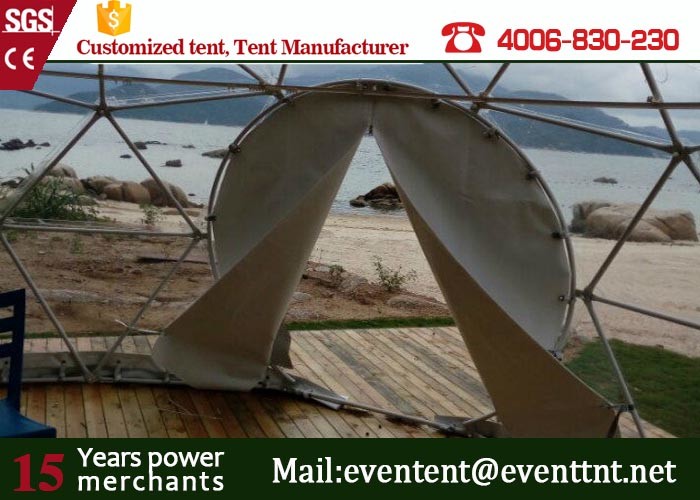 Largest Tent For Camping Bake Finished Steel Pipes Round / Square Shaped Window