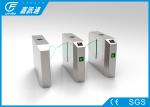 Stainless Steel Glass Turnstile , Amusement Park Entrance Barrier Systems