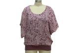 Fashionable Casual Ladies Wear Women'S Tee Shirts Short Lotus Leaf Clothing