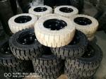 Solid Forklift Tires 10 - 28 Forklift Spare Parts Low Speeding High Pressure