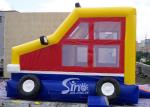 Custom made outdoor kids truck inflatable bounce house made of lead free pvc