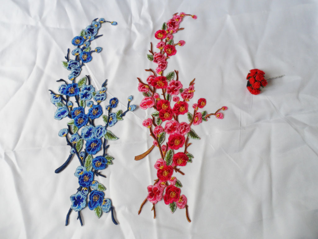 Hot Fix Motif Wintersweet Embroidery Lace Flower