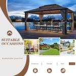 Gazebo Polycarbonate Double Roof Canopy Outdoor Aluminum Frame Pergola,