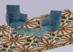 Fabric Upholstered Stainless Dining Chair Livingroom Chair Armrest Chair Leisure