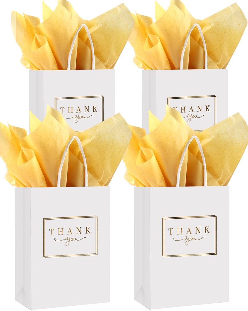 Hand Length Handle Popular Design Your Own Logo Handle Bulk Thank You Gift Carry Kraft Paper Bags