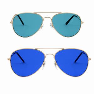 Wholesale Color Therapy Glasses Chakra Glasses Chromotherapy Glasses Light Therapy Sun Glasses Aviator Style from china suppliers