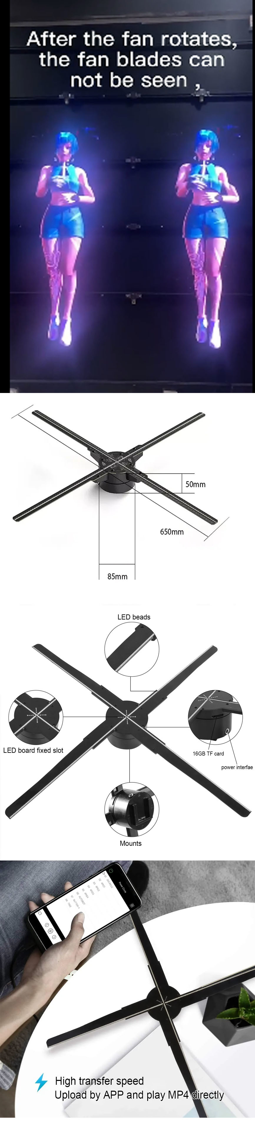 2023 In The Latest 3d Holographic Display Fan